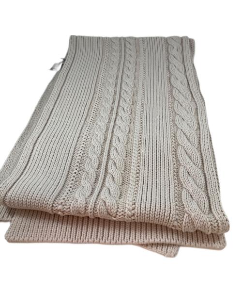 KITH（キス）KITH (キス) ロゴ刺繍 ウォッシュ加工 ニットスカーフ ベージュの古着・服飾アイテム