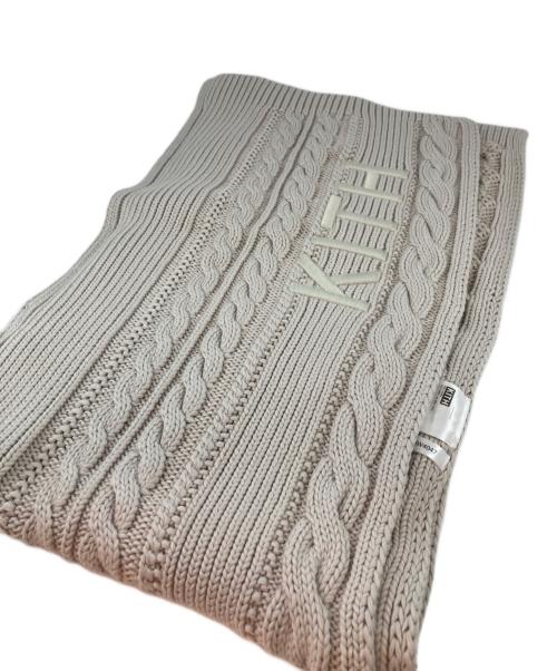 KITH（キス）KITH (キス) ロゴ刺繍 ウォッシュ加工 ニットスカーフ ベージュの古着・服飾アイテム