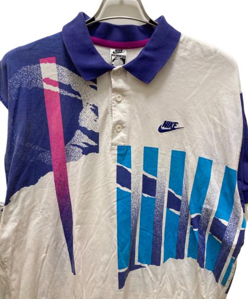NIKE（ナイキ）NIKE (ナイキ) 90'sポロシャツ ホワイト×パープル サイズ:不明の古着・服飾アイテム