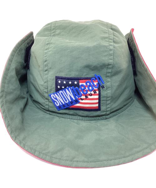 POLO RALPH LAUREN（ポロ・ラルフローレン）POLO RALPH LAUREN (ポロ・ラルフローレン) バケットハット カーキ×レッド サイズ:SIZE S/M P/M CH/M 5CMの古着・服飾アイテム