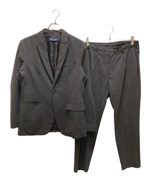 nano・universe（ナノ・ユニバース）nano・universe (ナノ・ユニバース) ストライプセットアップスーツ グレー サイズ:Lの古着・服飾アイテム