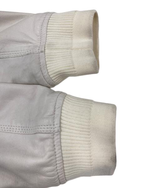 DIESEL（ディーゼル）DIESEL (ディーゼル) シープレザーフーデッドジャケット ホワイト サイズ:Lの古着・服飾アイテム