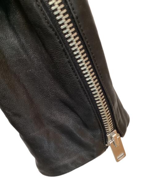 DIESEL（ディーゼル）DIESEL (ディーゼル) ラムレザー切替ジップパーカー ブラック サイズ:Mの古着・服飾アイテム