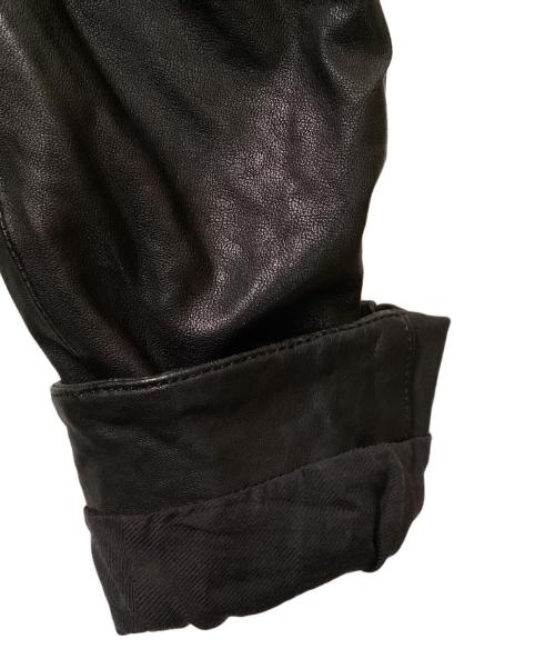 DIESEL（ディーゼル）DIESEL (ディーゼル) ラムレザー切替ジップパーカー ブラック サイズ:Mの古着・服飾アイテム