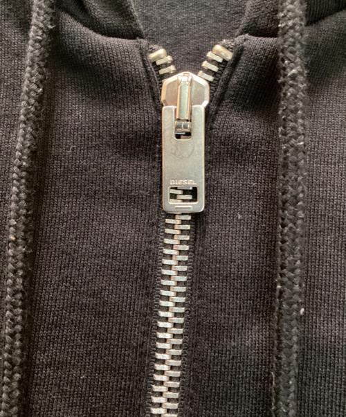 DIESEL（ディーゼル）DIESEL (ディーゼル) ラムレザー切替ジップパーカー ブラック サイズ:Mの古着・服飾アイテム