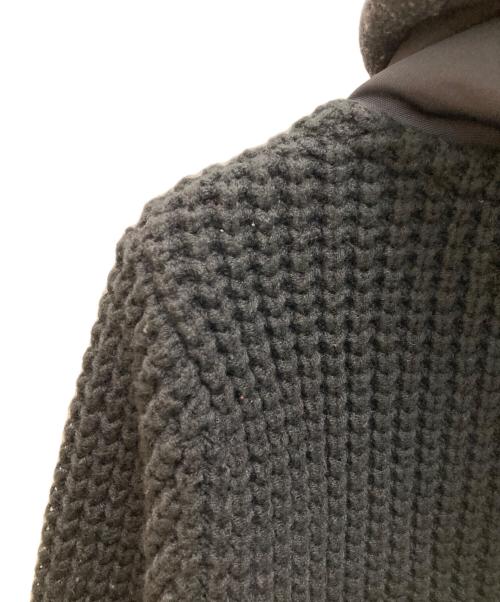 DIESEL（ディーゼル）DIESEL (ディーゼル) ナイロン切替 フーデッドニットジャケット ブラック サイズ:Mの古着・服飾アイテム