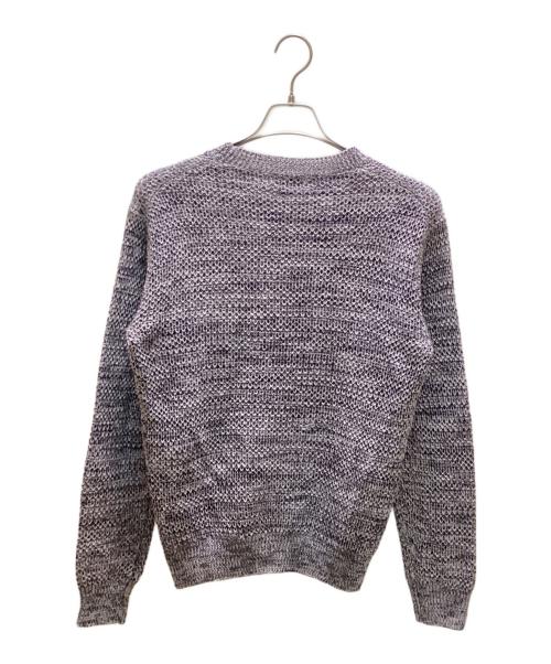 MACKINTOSH LONDON（マッキントッシュ ロンドン）MACKINTOSH LONDON (マッキントッシュ ロンドン) ギマコットンクルーネックニット ホワイト×ネイビー サイズ:Mの古着・服飾アイテム