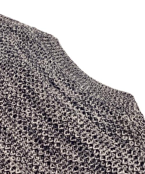 MACKINTOSH LONDON（マッキントッシュ ロンドン）MACKINTOSH LONDON (マッキントッシュ ロンドン) ギマコットンクルーネックニット ホワイト×ネイビー サイズ:Mの古着・服飾アイテム