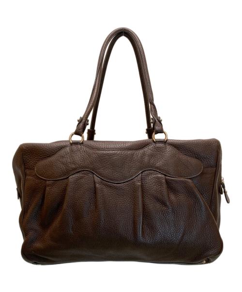 Salvatore Ferragamo（サルヴァトーレ フェラガモ）Salvatore Ferragamo (サルヴァトーレ フェラガモ) ガンチーニ レザートートバッグ ブラウンの古着・服飾アイテム