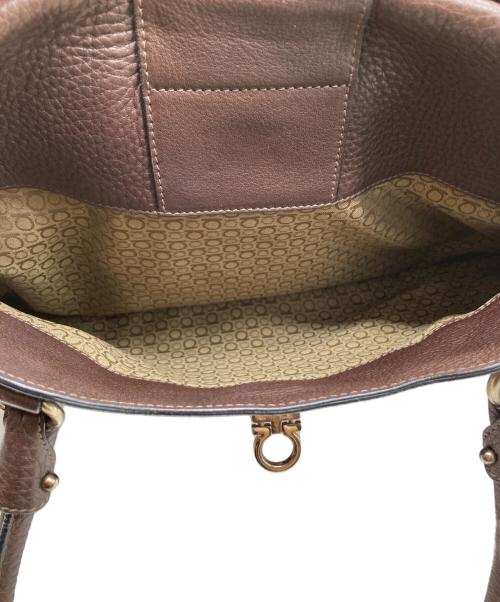 Salvatore Ferragamo（サルヴァトーレ フェラガモ）Salvatore Ferragamo (サルヴァトーレ フェラガモ) ガンチーニ レザートートバッグ ブラウンの古着・服飾アイテム