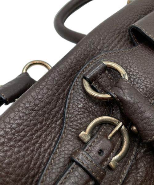 Salvatore Ferragamo（サルヴァトーレ フェラガモ）Salvatore Ferragamo (サルヴァトーレ フェラガモ) ガンチーニ レザートートバッグ ブラウンの古着・服飾アイテム
