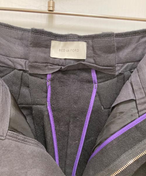BED J.W. FORD（ベッドフォード）BED J.W. FORD (ベッドフォード) シンチバック ウールスラックス ブラック サイズ:1の古着・服飾アイテム
