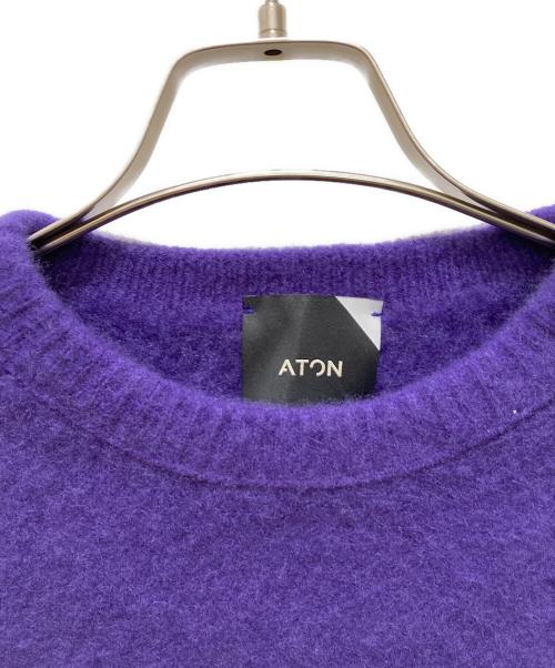 ATON（エイトン）ATON (エイトン) ファーカシミヤ クルーネックセーター パープル サイズ:SIZE 4の古着・服飾アイテム