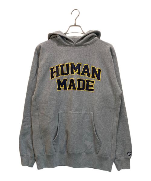 HUMAN MADE（ヒューマンメイド）HUMAN MADE (ヒューマンメイド) ロゴプリントパーカー グレー サイズ:XXLの古着・服飾アイテム