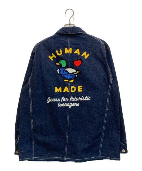 HUMAN MADE（ヒューマンメイド）HUMAN MADE (ヒューマンメイド) バックロゴデニムカバーオールジャケット インディゴ サイズ:XLの古着・服飾アイテム