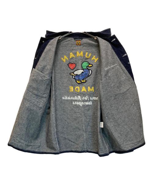 HUMAN MADE（ヒューマンメイド）HUMAN MADE (ヒューマンメイド) バックロゴデニムカバーオールジャケット インディゴ サイズ:XLの古着・服飾アイテム