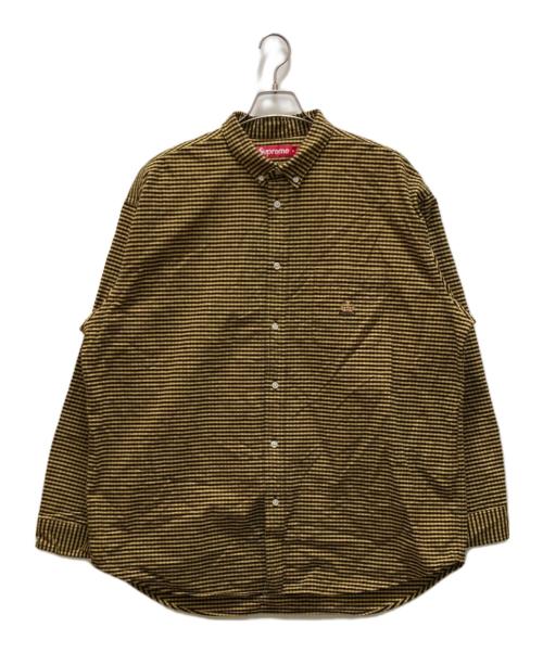 SUPREME（シュプリーム）Supreme (シュプリーム) ルーズフィット フランネルオックスフォードシャツ イエロー×ブラック サイズ:XLの古着・服飾アイテム