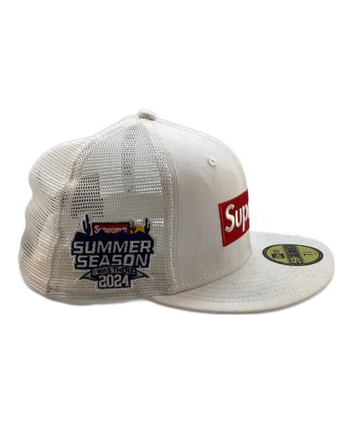 New Era（ニューエラ）New Era (ニューエラ) Supreme (シュプリーム) ボックスロゴメッシュキャップ ホワイトの古着・服飾アイテム