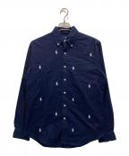 RALPH LAURENラルフローレン）の古着「ポニーランダム刺繍ボタンダウンシャツ」｜ネイビー
