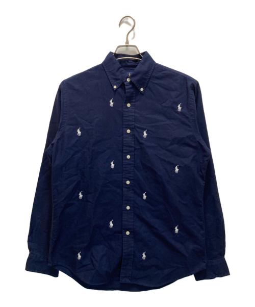 RALPH LAUREN（ラルフローレン）RALPH LAUREN (ラルフローレン) ポニーランダム刺繍ボタンダウンシャツ ネイビー サイズ:Sの古着・服飾アイテム