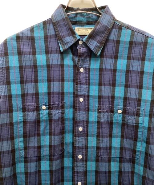 L.L.Bean（エルエルビーン）L.L.Bean (エルエルビーン) ヴィンテージレギュラーカラーチェックシャツ ブルー×ブラック サイズ:Mの古着・服飾アイテム