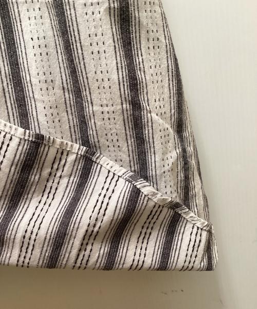 WAH YUMA ARIZ（ワー メーカー ユーマ アリゾナ）WAH YUMA ARIZ (ワー メーカー ユーマ アリゾナ) 80's マオカラーシャツ ホワイト×グレー サイズ:Lの古着・服飾アイテム