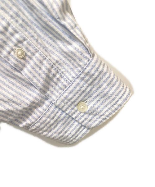 SSZ（エスエスズィー）SSZ (エスエスズィー) ボタンダウンストライプシャツ ブルー×ホワイト サイズ:Lの古着・服飾アイテム