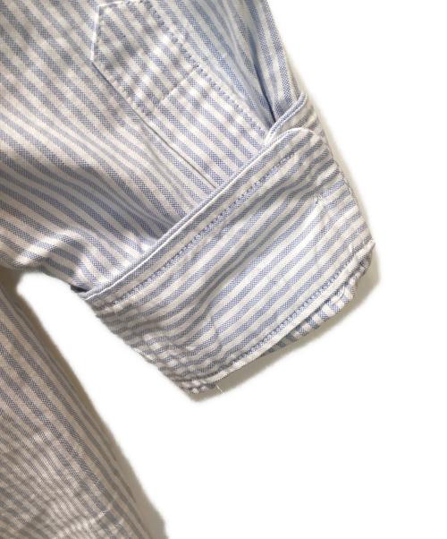SSZ（エスエスズィー）SSZ (エスエスズィー) ボタンダウンストライプシャツ ブルー×ホワイト サイズ:Lの古着・服飾アイテム