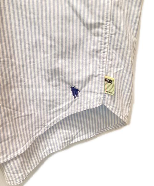 SSZ（エスエスズィー）SSZ (エスエスズィー) ボタンダウンストライプシャツ ブルー×ホワイト サイズ:Lの古着・服飾アイテム