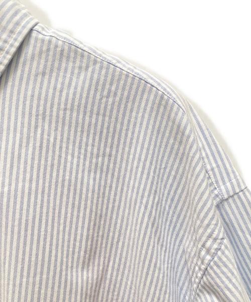 SSZ（エスエスズィー）SSZ (エスエスズィー) ボタンダウンストライプシャツ ブルー×ホワイト サイズ:Lの古着・服飾アイテム