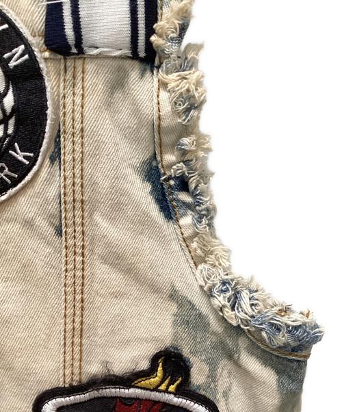 HERITAGE AMERICA（ヘリテージ アメリカ）HERITAGE AMERICA (ヘリテージ アメリカ) ワッペントラッカーデニムベスト ベージュ サイズ:XLの古着・服飾アイテム