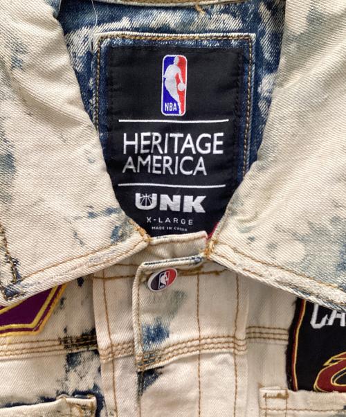 HERITAGE AMERICA（ヘリテージ アメリカ）HERITAGE AMERICA (ヘリテージ アメリカ) ワッペントラッカーデニムベスト ベージュ サイズ:XLの古着・服飾アイテム