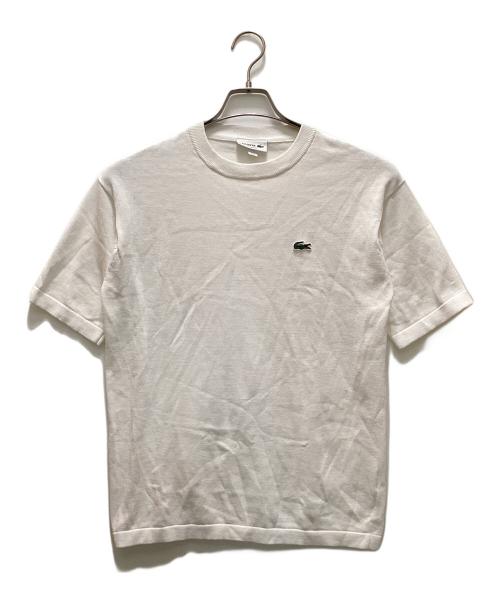 LACOSTE（ラコステ）LACOSTE (ラコステ) 成形横編みニットTシャツ ホワイト サイズ:Sの古着・服飾アイテム
