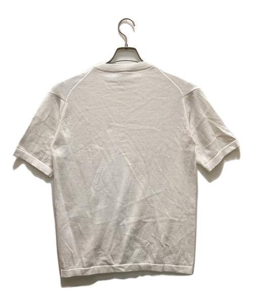 LACOSTE（ラコステ）LACOSTE (ラコステ) 成形横編みニットTシャツ ホワイト サイズ:Sの古着・服飾アイテム