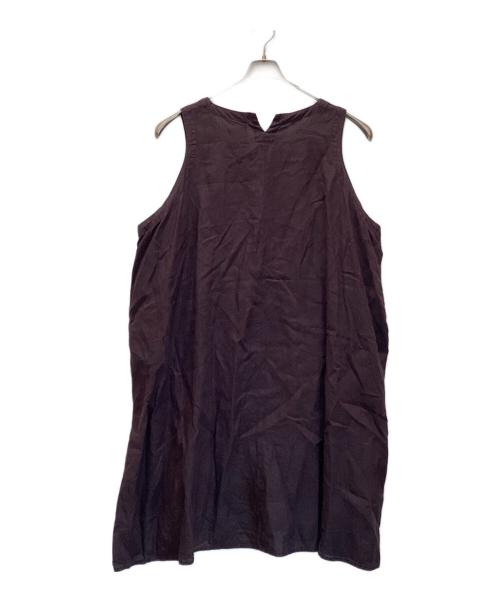 Honnete（オネット）Honnete (オネット) リネンノースリーブワンピース ブラウン サイズ:FREEの古着・服飾アイテム