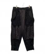 s'yteサイト）の古着「インサイドアウトストライプパンツ」｜ブラック
