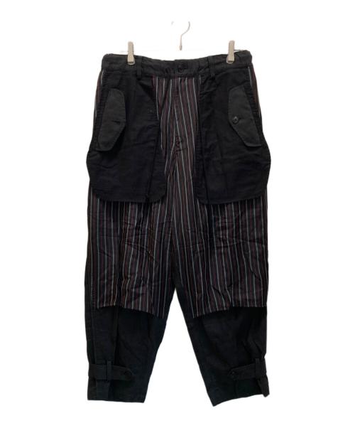 s'yte（サイト）s'yte (サイト) インサイドアウトストライプパンツ ブラック サイズ:3の古着・服飾アイテム