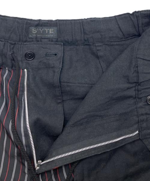 s'yte（サイト）s'yte (サイト) インサイドアウトストライプパンツ ブラック サイズ:3の古着・服飾アイテム