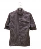 KRIS VAN ASSCHEクリス ヴァン アッシュ）の古着「変形チェックシャツ」｜ブラック