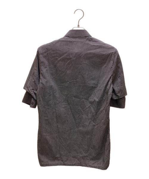 KRIS VAN ASSCHE（クリス ヴァン アッシュ）KRIS VAN ASSCHE (クリス ヴァン アッシュ) 変形チェックシャツ ブラック サイズ:44の古着・服飾アイテム