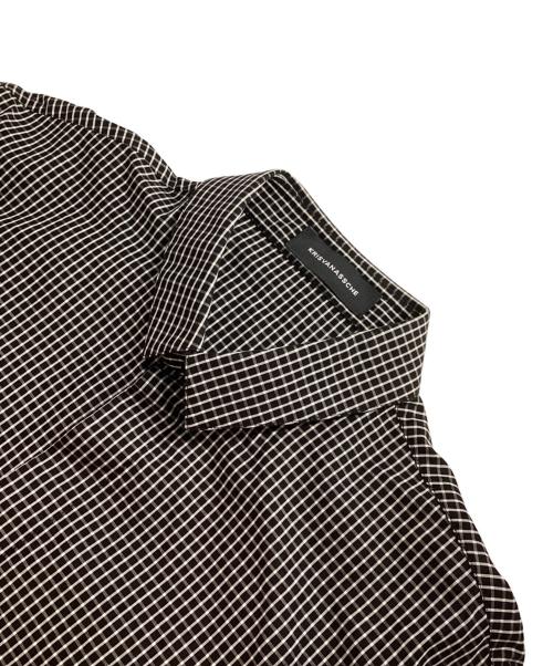 KRIS VAN ASSCHE（クリス ヴァン アッシュ）KRIS VAN ASSCHE (クリス ヴァン アッシュ) 変形チェックシャツ ブラック サイズ:44の古着・服飾アイテム