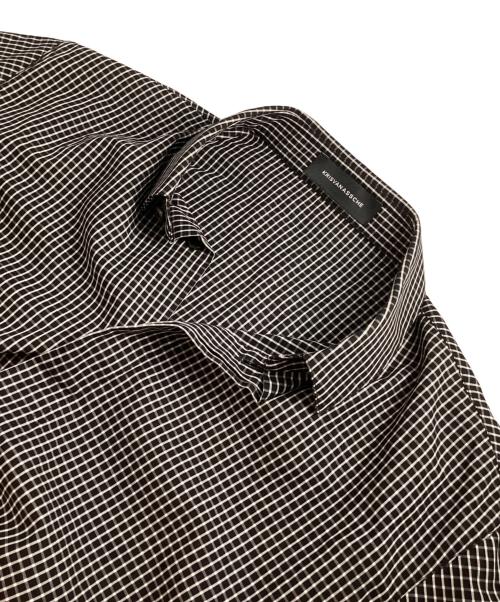 KRIS VAN ASSCHE（クリス ヴァン アッシュ）KRIS VAN ASSCHE (クリス ヴァン アッシュ) 変形チェックシャツ ブラック サイズ:44の古着・服飾アイテム