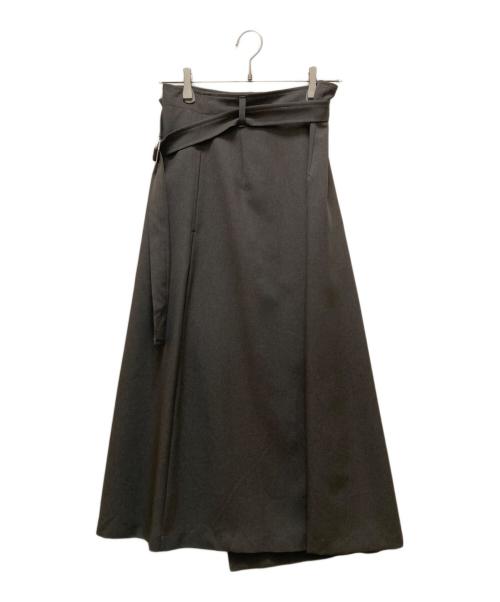 foufou（フーフー ザドレス）foufou (フーフー) ハイウエストラップスカート グレーの古着・服飾アイテム