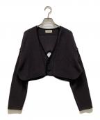 BEAMS BOYビームスボーイ）の古着「ショート ミリタリー ライナー カーディガン」｜グレー