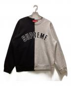 SUPREMEシュプリーム）の古着「スプリットクルーネックスウェットシャツ」｜ブラック×グレー