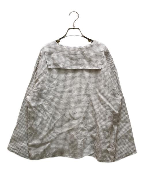 ORCIVAL（オーシバル）ORCIVAL (オーシバル) セーラーロングスリーブ チェックプルオーバー ホワイト×グレー サイズ:FREEの古着・服飾アイテム