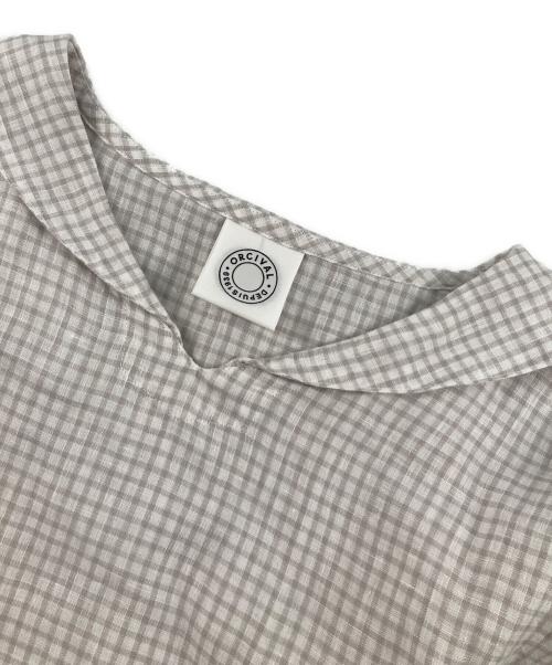 ORCIVAL（オーシバル）ORCIVAL (オーシバル) セーラーロングスリーブ チェックプルオーバー ホワイト×グレー サイズ:FREEの古着・服飾アイテム