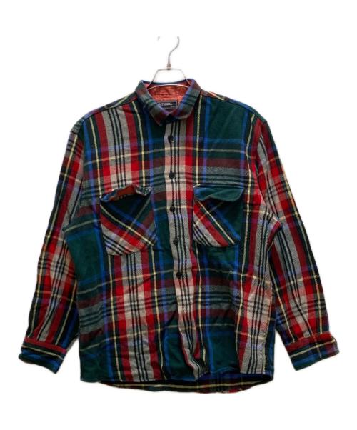 National（ナショナル）National (ナショナル) ヴィンテージチェック柄ルシャツ グリーン サイズ:Lの古着・服飾アイテム