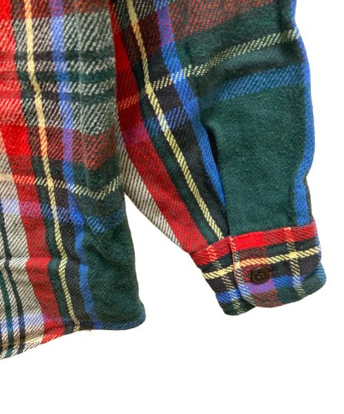 National（ナショナル）National (ナショナル) ヴィンテージチェック柄ルシャツ グリーン サイズ:Lの古着・服飾アイテム