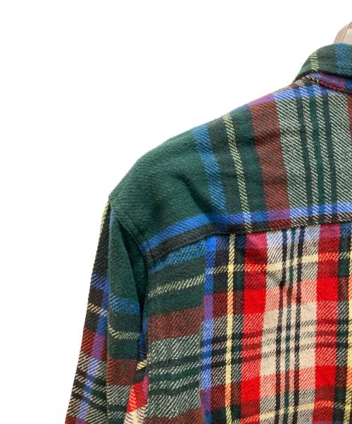 National（ナショナル）National (ナショナル) ヴィンテージチェック柄ルシャツ グリーン サイズ:Lの古着・服飾アイテム